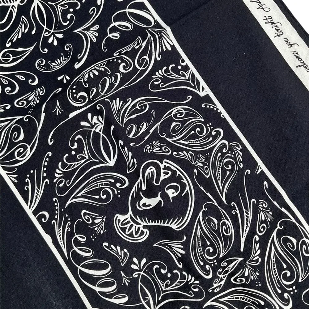 Disney Table Runner Beauty And The Beast Be Our Guest Chalkboard Black EUC